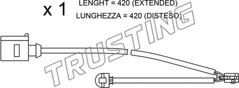 Trusting SU.217 - Сигнализатор, износ тормозных колодок autosila-amz.com