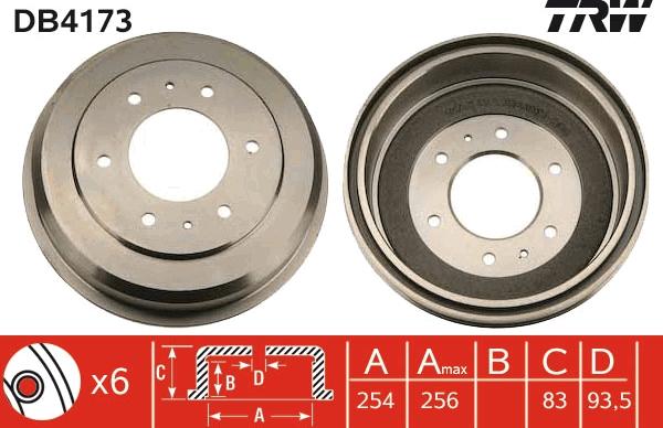 TRW DB4173 - Тормозной барабан autosila-amz.com