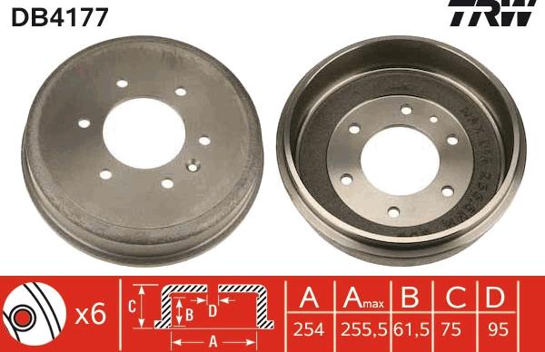 TRW DB4177 - Тормозной барабан autosila-amz.com