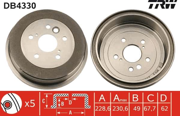 TRW DB4330 - Тормозной барабан autosila-amz.com