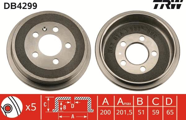 TRW DB4299 - Тормозной барабан autosila-amz.com