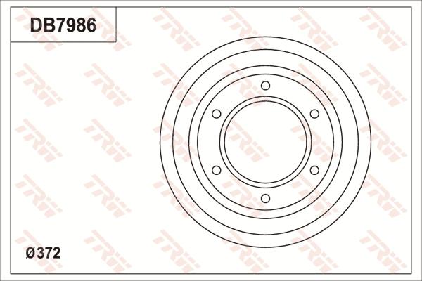 TRW DB7986 - Тормозной барабан autosila-amz.com