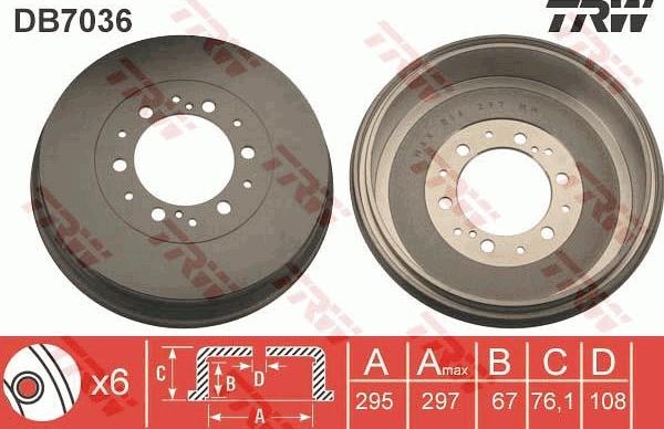 TRW DB7036 - Тормозной барабан autosila-amz.com