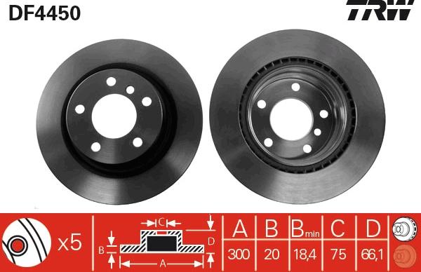 TRW DF4450 - Тормозной диск autosila-amz.com