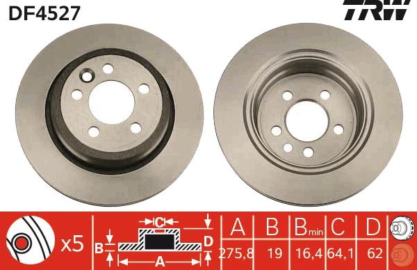 TRW DF4527 - Тормозной диск autosila-amz.com