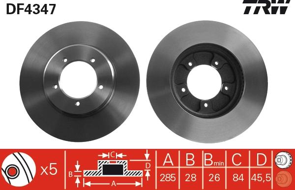 TRW DF4347 - Тормозной диск autosila-amz.com