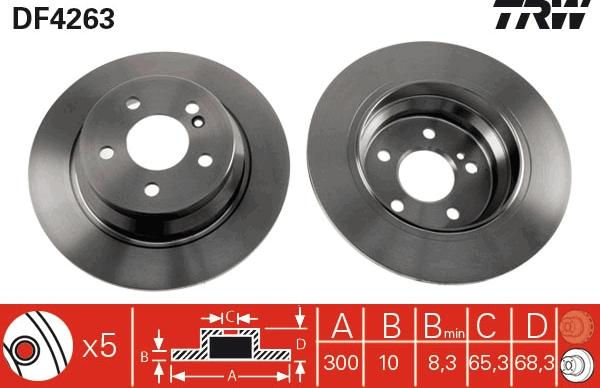 TRW DF4263 - Тормозной диск autosila-amz.com