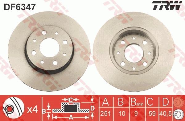 TRW DF6347 - Тормозной диск autosila-amz.com