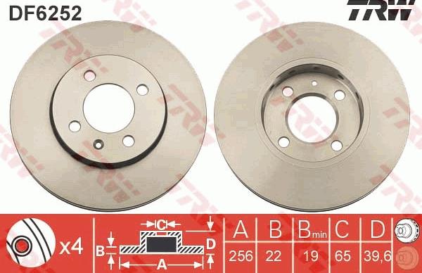 TRW DF6252 - Тормозной диск autosila-amz.com