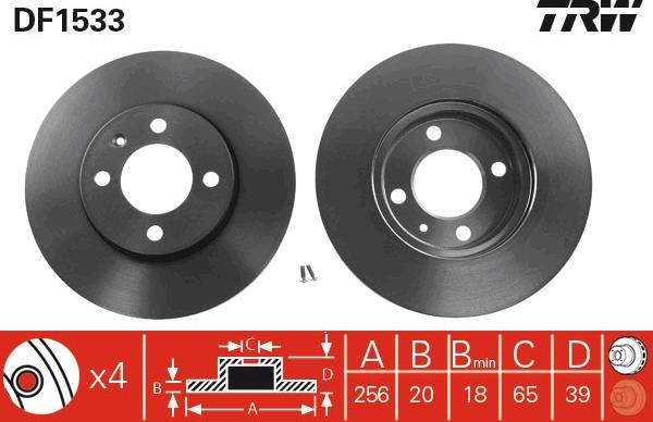 TRW DF1533 - Диск торм передн autosila-amz.com