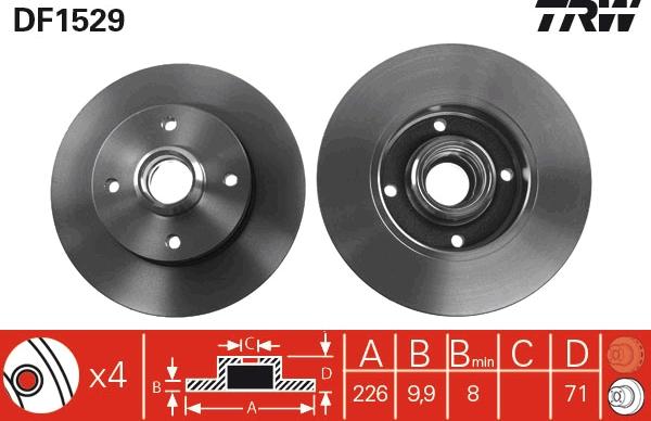 TRW DF1529 - Диск торм задн autosila-amz.com