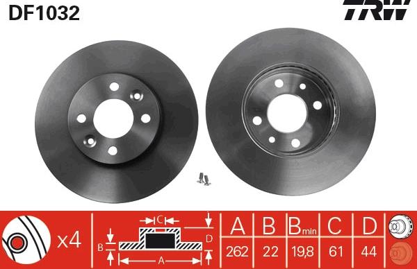 TRW DF1032 - Тормозной диск autosila-amz.com