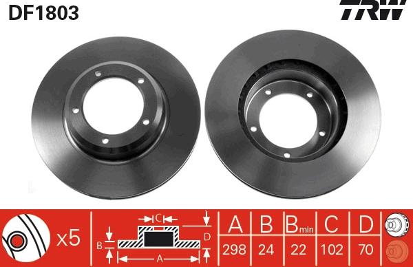 TRW DF1803 - Тормозной диск autosila-amz.com