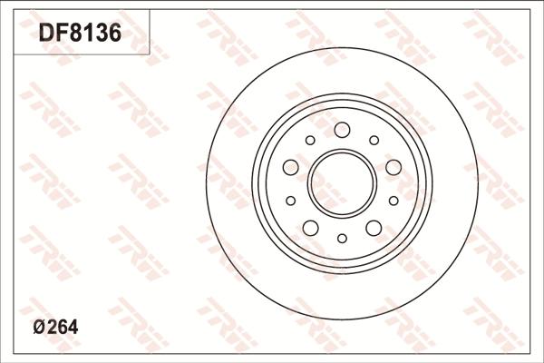 TRW DF8136S - Тормозной диск autosila-amz.com