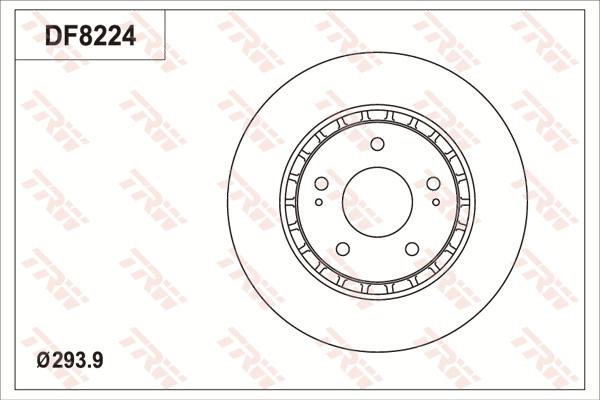 TRW DF8224S - Тормозной диск autosila-amz.com