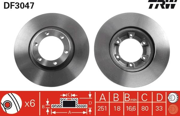 TRW DF3047 - Тормозной диск autosila-amz.com