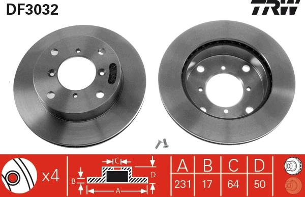 TRW DF3032 - Тормозной диск autosila-amz.com