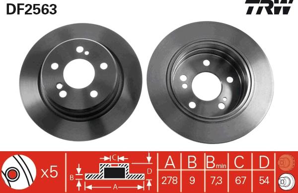 TRW DF2563 - Тормозной диск autosila-amz.com