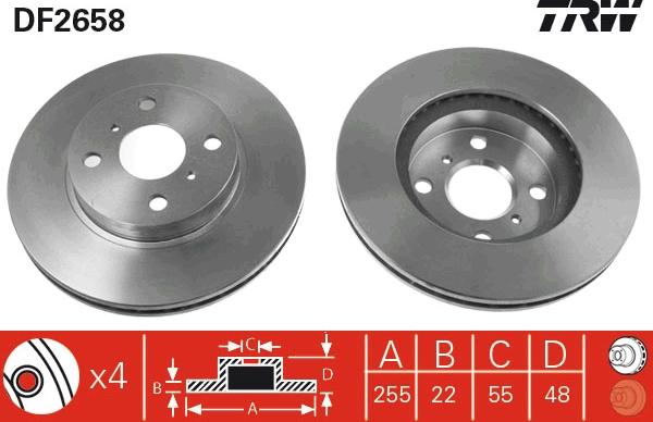 TRW DF2658 - Тормозной диск autosila-amz.com