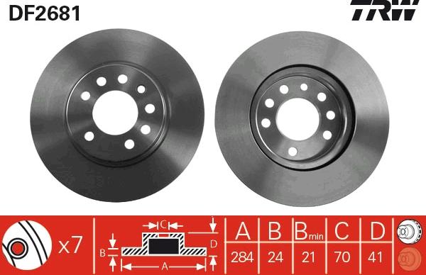 TRW DF2681 - Тормозной диск autosila-amz.com