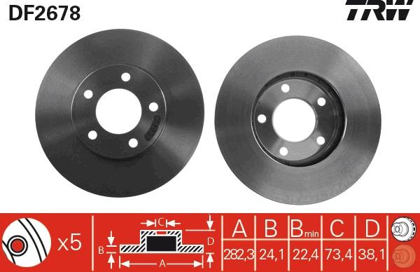 TRW DF2678 - Тормозной диск autosila-amz.com