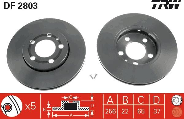 TRW DF2803 - Тормозной диск autosila-amz.com