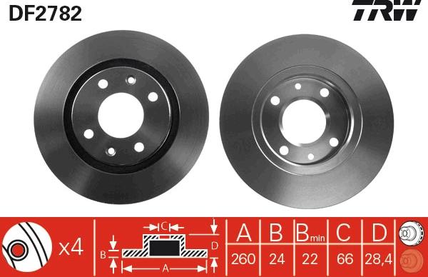 TRW DF2782 - Диск торм передн autosila-amz.com