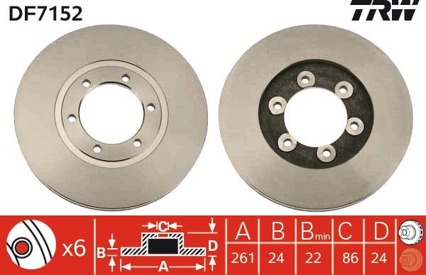 TRW DF7152 - Тормозной диск autosila-amz.com