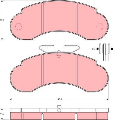 TRW GDB950 - Тормозные колодки, дисковые, комплект autosila-amz.com