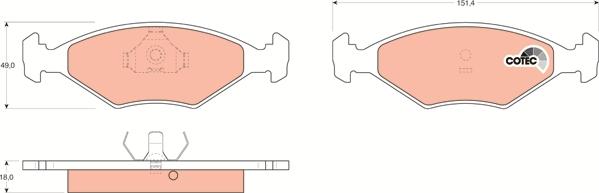 TRW GDB958 - Тормозные колодки, дисковые, комплект autosila-amz.com