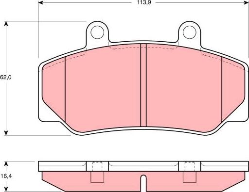 TRW GDB970 - Тормозные колодки, дисковые, комплект autosila-amz.com