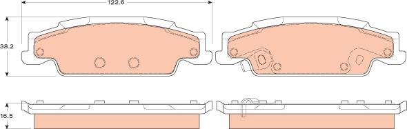 TRW GDB4453 - Тормозные колодки, дисковые, комплект autosila-amz.com