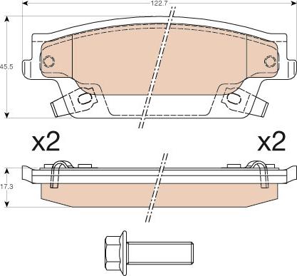 TRW GDB4452 - Тормозные колодки, дисковые, комплект autosila-amz.com