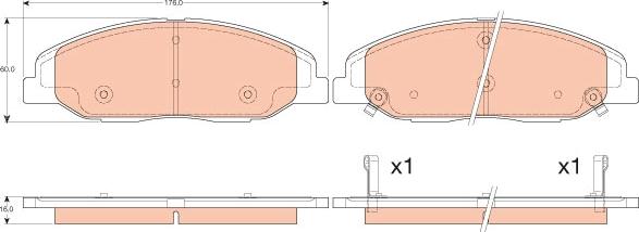 TRW GDB4457 - Тормозные колодки, дисковые, комплект autosila-amz.com