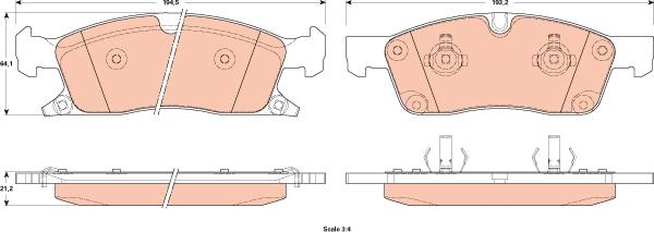 TRW GDB4604 - Тормозные колодки, дисковые, комплект autosila-amz.com