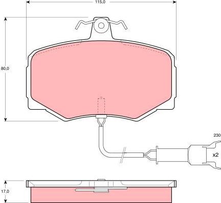 TRW GDB461 - Тормозные колодки, дисковые, комплект autosila-amz.com