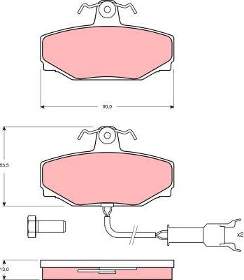 TRW GDB462 - Тормозные колодки, дисковые, комплект autosila-amz.com