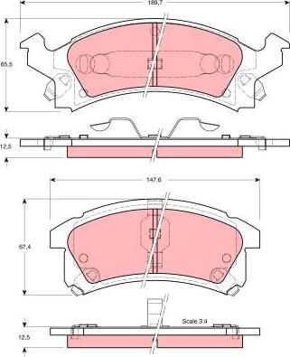 TRW GDB4097 - Тормозные колодки, дисковые, комплект autosila-amz.com