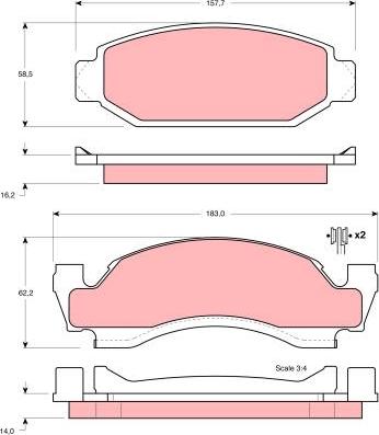 TRW GDB4058 - Тормозные колодки, дисковые, комплект autosila-amz.com