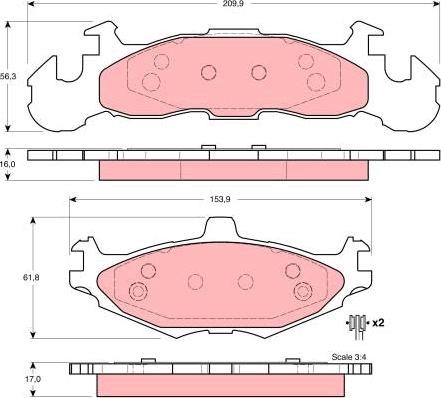 TRW GDB4003 - Тормозные колодки, дисковые, комплект autosila-amz.com