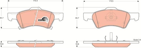 TRW GDB4129 - Тормозные колодки, дисковые, комплект autosila-amz.com