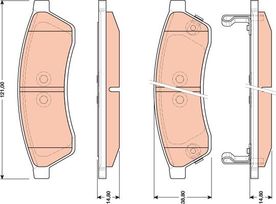 TRW GDB4172 - Тормозные колодки, дисковые, комплект autosila-amz.com