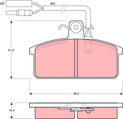 TRW GDB417 - Тормозные колодки, дисковые, комплект autosila-amz.com