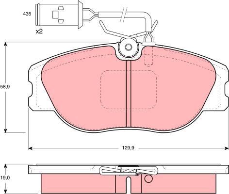 TRW GDB483 - Тормозные колодки, дисковые, комплект autosila-amz.com