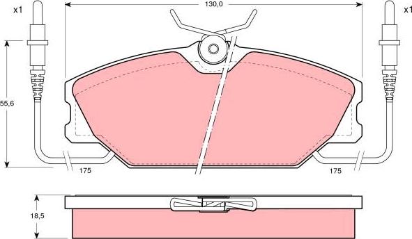 TRW GDB425 - Тормозные колодки, дисковые, комплект autosila-amz.com