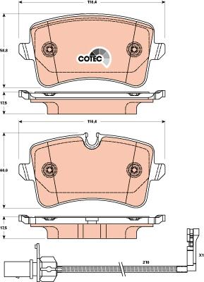 AUDI (FAW) PAB 698 451 - Тормозные колодки, дисковые, комплект autosila-amz.com