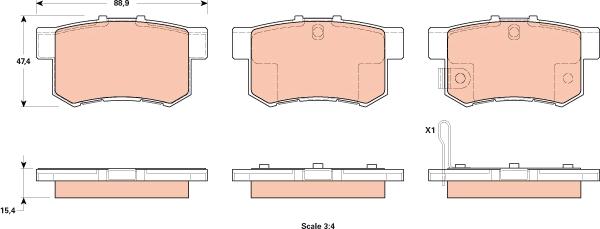 TRW GDB1923 - Тормозные колодки, дисковые, комплект autosila-amz.com