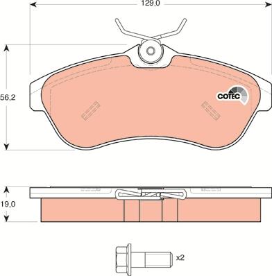 TRW GDB1496 - Тормозные колодки, дисковые, комплект autosila-amz.com