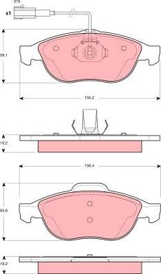 TRW GDB1444 - Тормозные колодки, дисковые, комплект autosila-amz.com