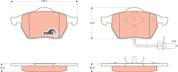 TRW GDB1440 - Тормозные колодки, дисковые, комплект autosila-amz.com